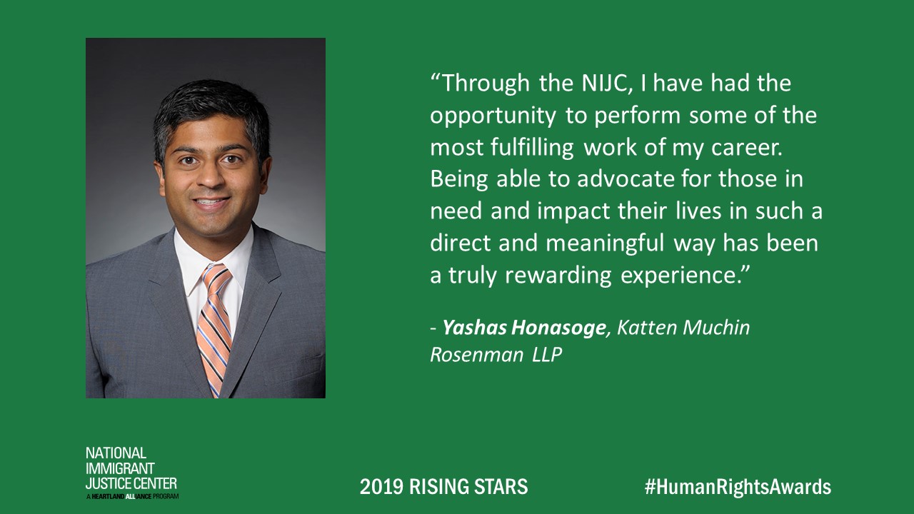 Image with picture of and quote from Yashas Honasoge, 2019 Rising Star