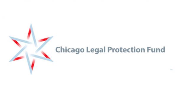 Blue and red outline of a six-pointed star with "Chicacgo Legal Protection Fund" to the right of the image